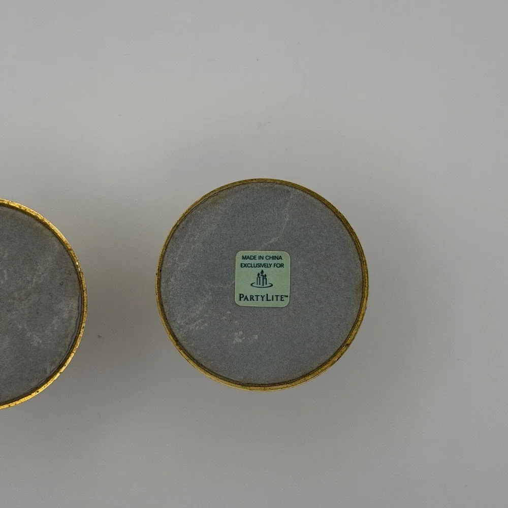 Partylite‎ Brass Candle Holders Set Gold Tone Taper Candlesticks Pair 2 - Picture 4 of 7